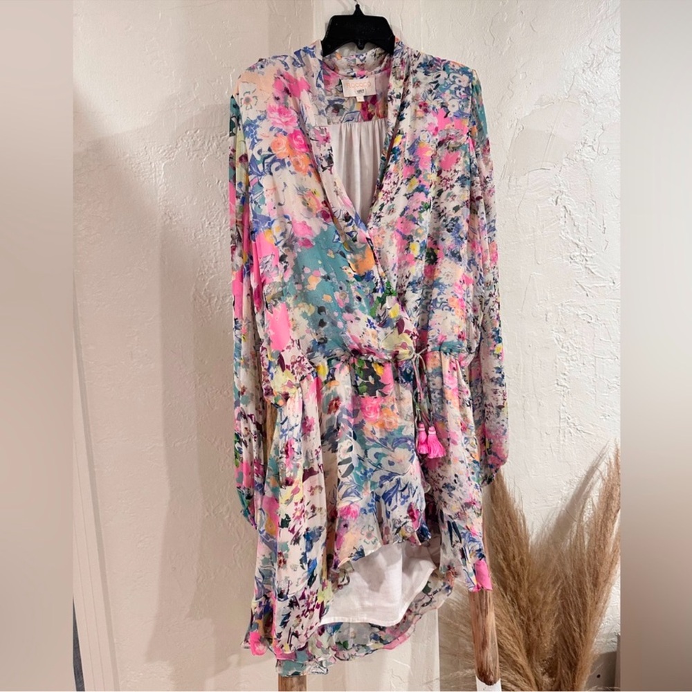 Rococo Sand Lelia Floral Wrap Mini Dress in‎ Size XL
